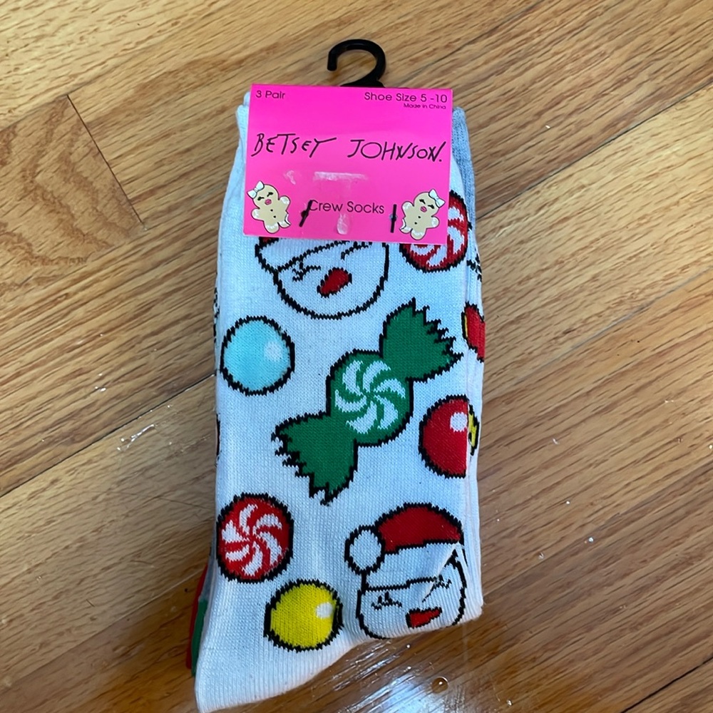 Betsy Johnson Holiday Crew Socks
